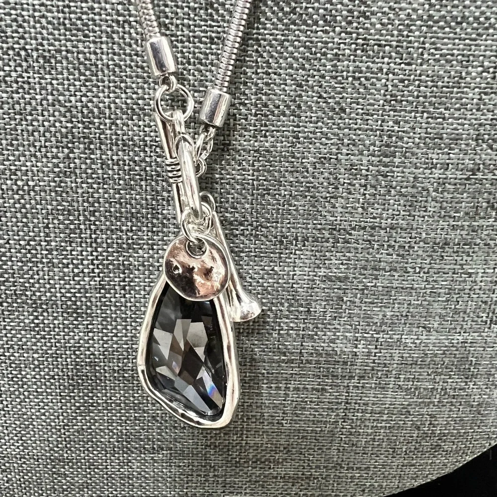 Fashion Jewelry BoHo Chic Style Silver Plated Necklace With Charms. Measures 30”